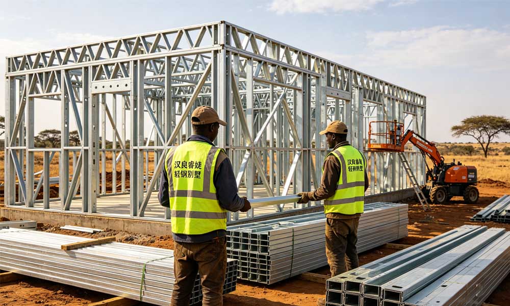 非洲開發商競爭力的秘密：漢良睿婕輕鋼別墅+光伏儲能