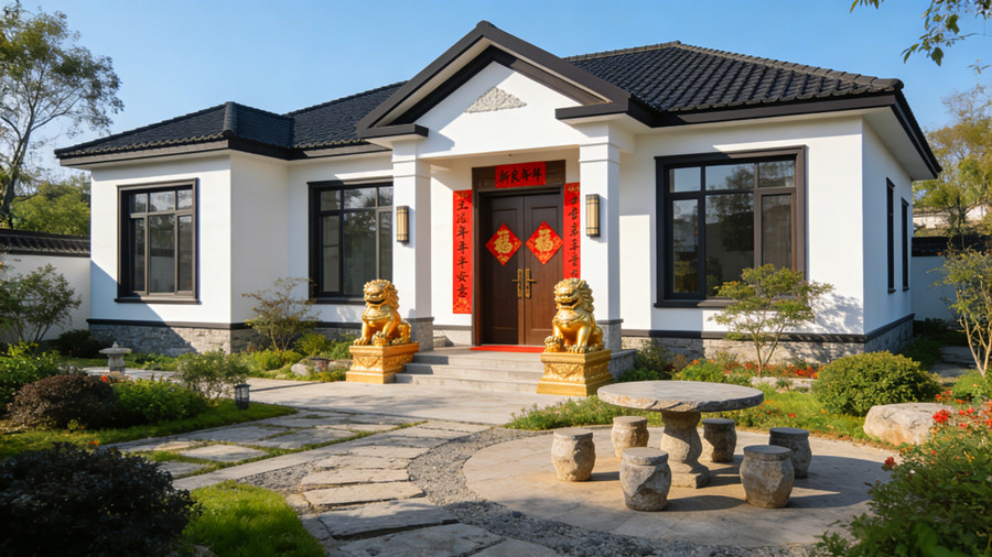 漢良輕鋼別墅公司設(shè)計的中式風格的輕鋼別墅外觀效果圖 漢良輕鋼別墅公司設(shè)計的中式風格的輕鋼別墅外觀效果圖